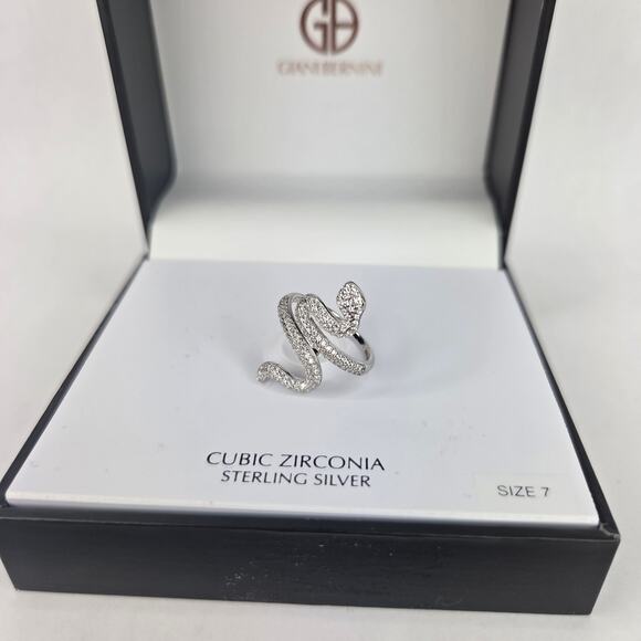 Giani Bernini Cubic Zirconia Snake Ring in Sterling Silver Size 7 - Picture 10 of 10